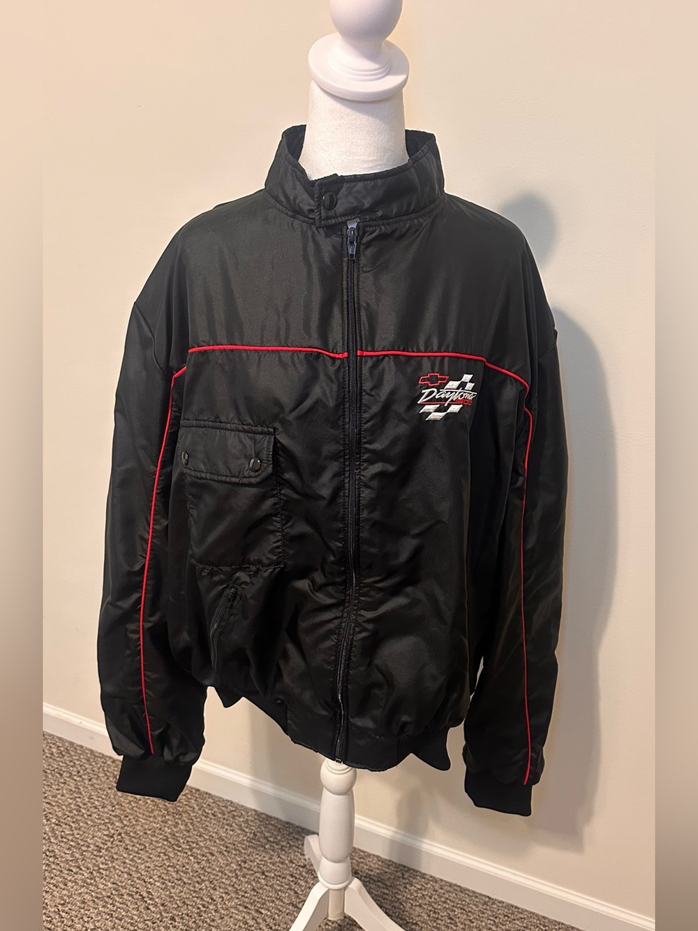 Holloway Chevrolet Daytona 500 Racing Black Jacket with Red Piping Size XXL